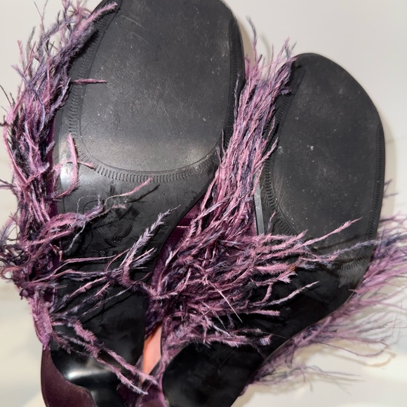 Zara Purple Feather Mules - Picture 4 of 8